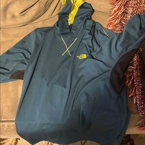 The North Face Teal and Yellow Pullover